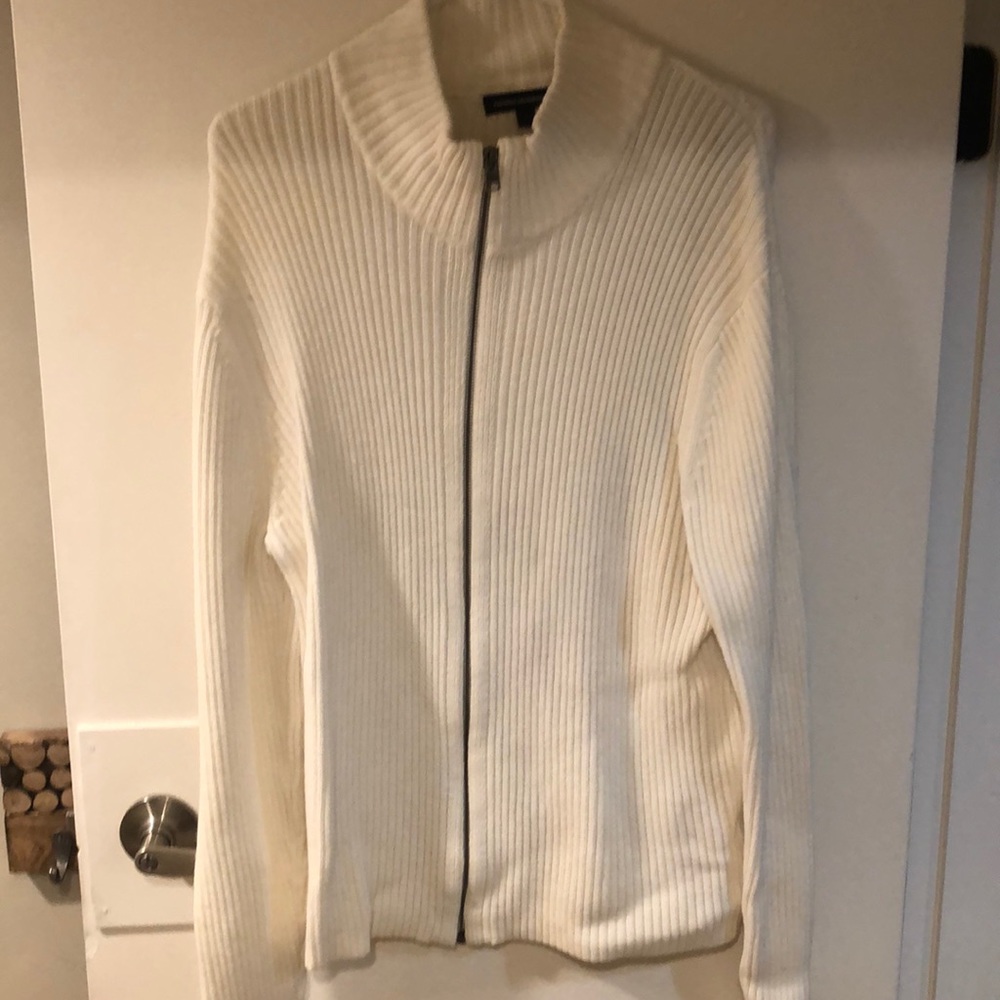 Cream full zip sweater